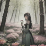 【AIイラスト研究】花と森と少女