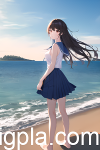 【AIイラスト研究】少女と海