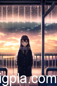 【AIイラスト研究】美少女と雨宿り